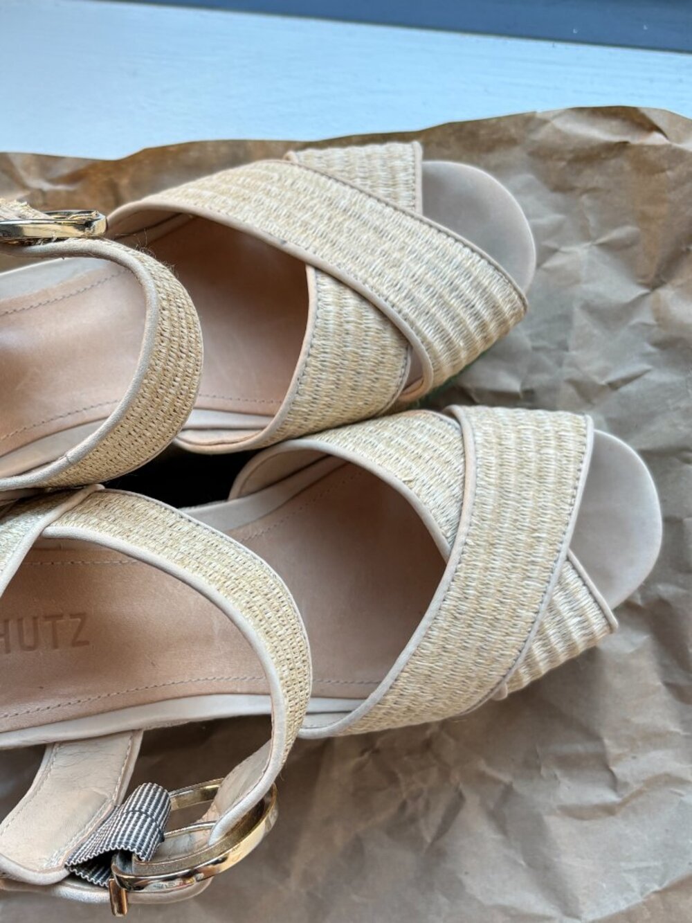 Schutz Rattan Wedges - Picture 2 of 5